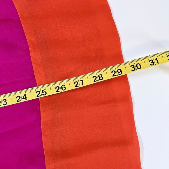 Shoshanna Short Dress 8 Hot Pink Orange Silk Color‎ Block Empire Waist - Picture 9 of 11